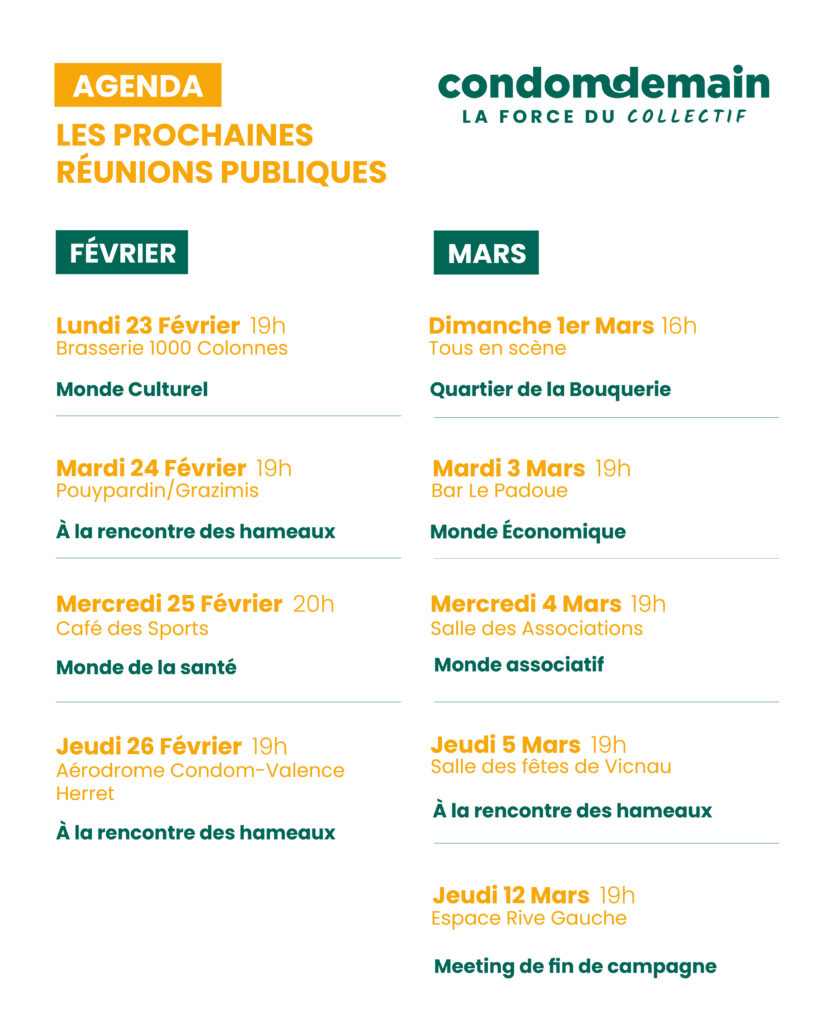 Agenda Reunion Publiques